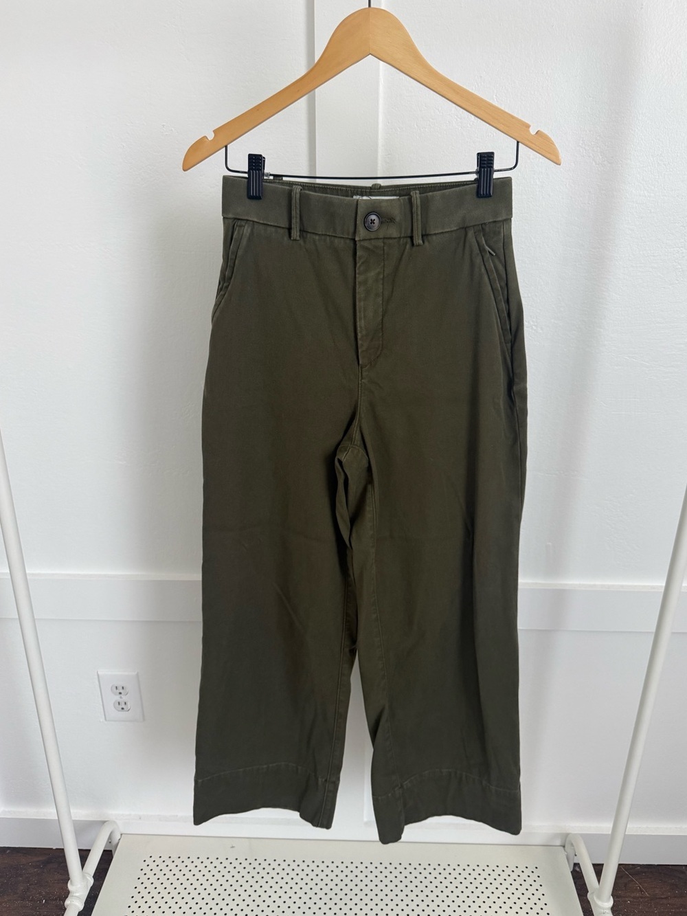Spanx Stretch Twill Wide Leg Pants in Green